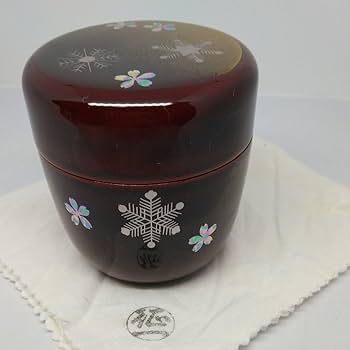 Amazon.co.jp: 早見征一造｢雪月花｣螺鈿 中棗 木製漆器 茶道具